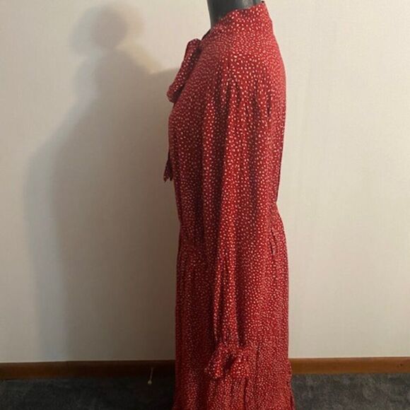 Ava & Viv Red/White Polka-Dot Ruffle Tiered Prairie Dress, size 1X - Picture 4 of 6